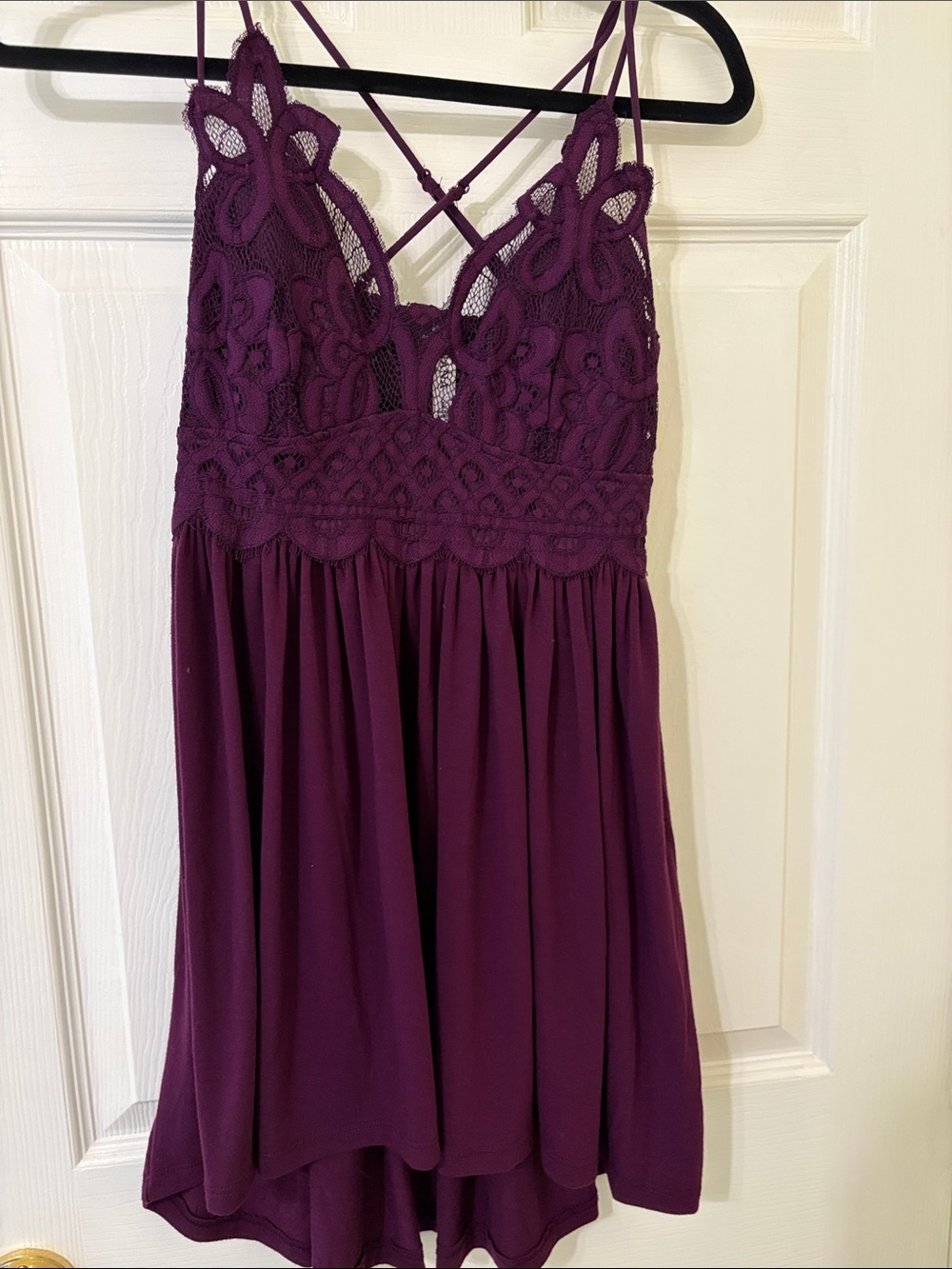Zenana Outfitters Plum Lace-Detail Tank Tunic